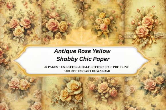 Antique Rose Yellow Shabby Chic Paper: A Designer's Guide