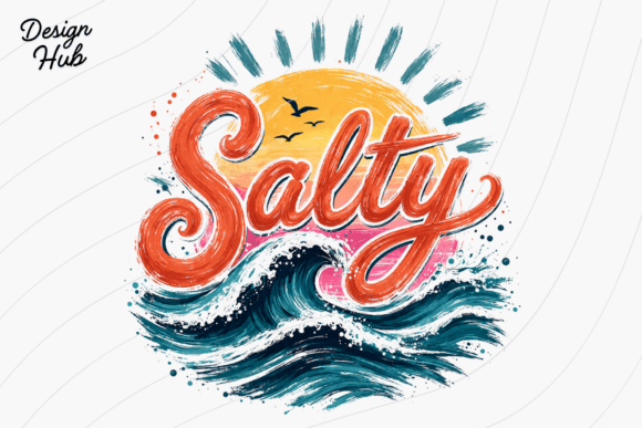 Capture Bold Beach Energy with Salty Beach Waves PNG