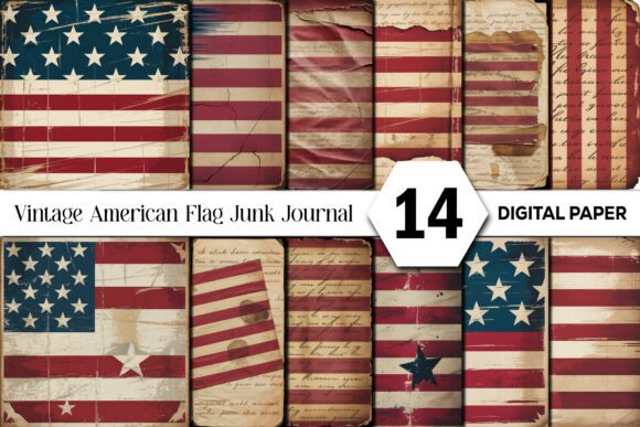 Crafting Timeless Stories with Vintage American Flag Junk Journal Pages
