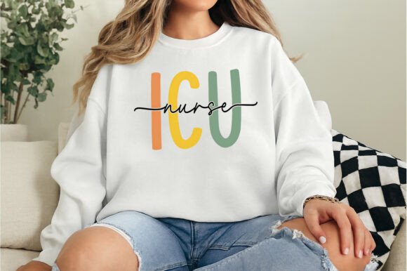 ICU Nurse Typography PNG: Bold & Modern Design Asset