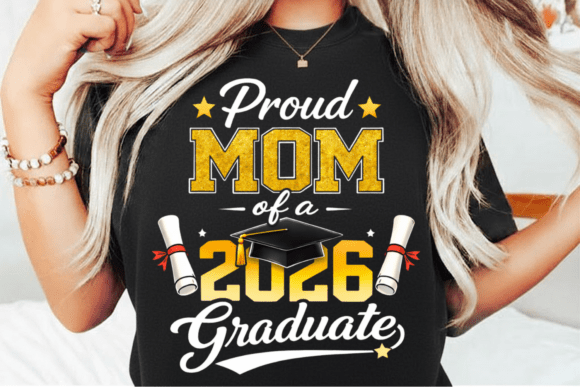 Proud Mom of a Graduate PNG Design: A Glittering Tribute to Achievement