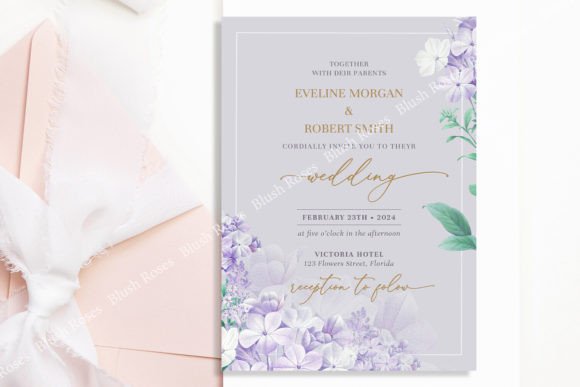 Purple Spring Flowers Gold Font Invite: A Designer's Take
