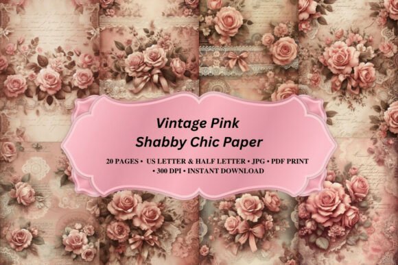 Rediscovering Romance: The Allure of Vintage Pink Shabby Chic Paper