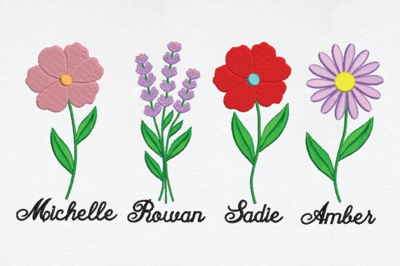 Wildflower Bouquet Embroidery: Personalized Floral Art